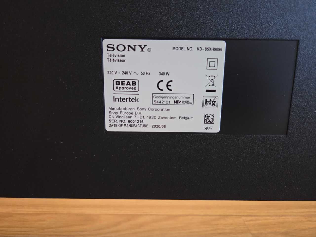 Перфектен Full Array LED 4K Android телевизор Sony KD-85XH9096,85 инча