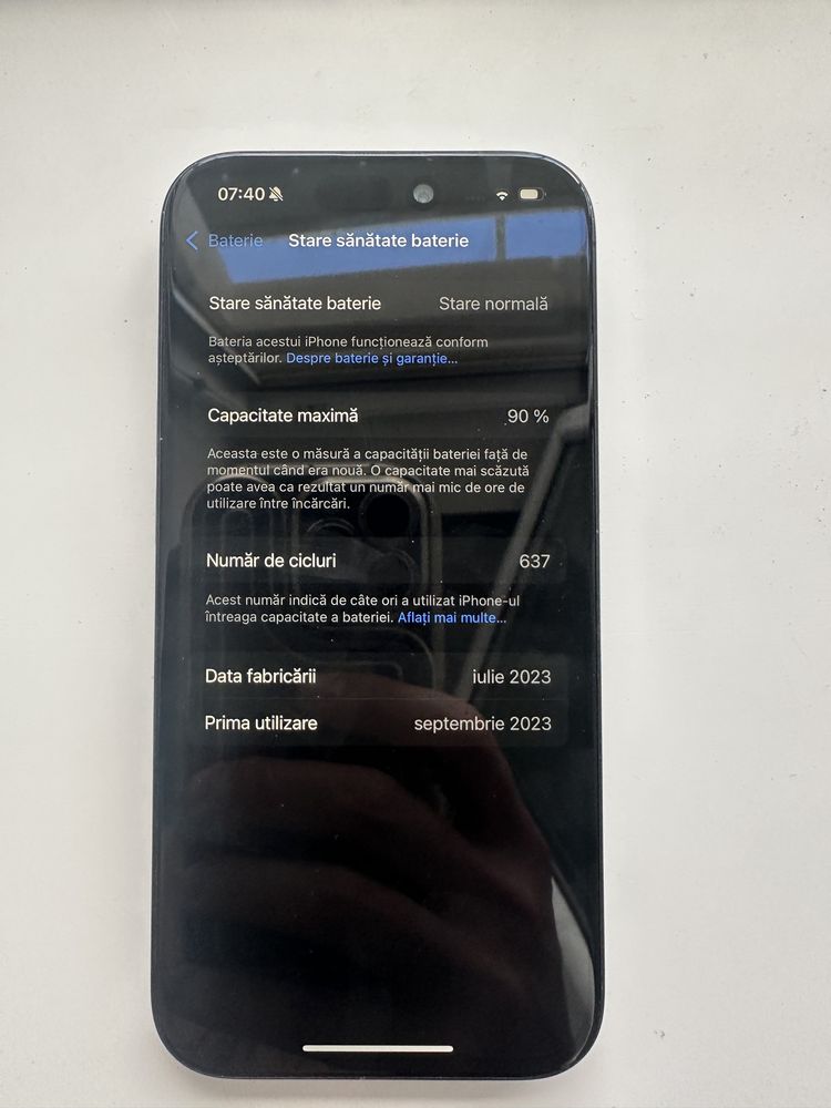 Iphone 15 Pro display schimbat