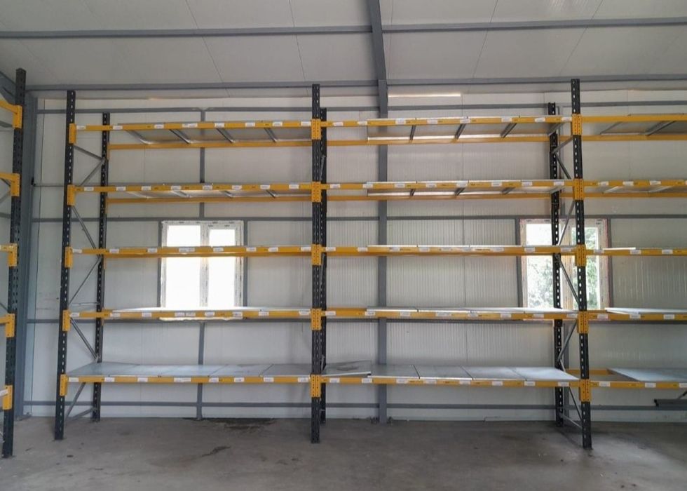 Rafturi metalice cu polițe zincate și grătare zincate 58x676