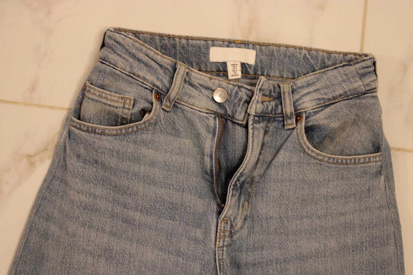 Широки дънки с висока талия H&M