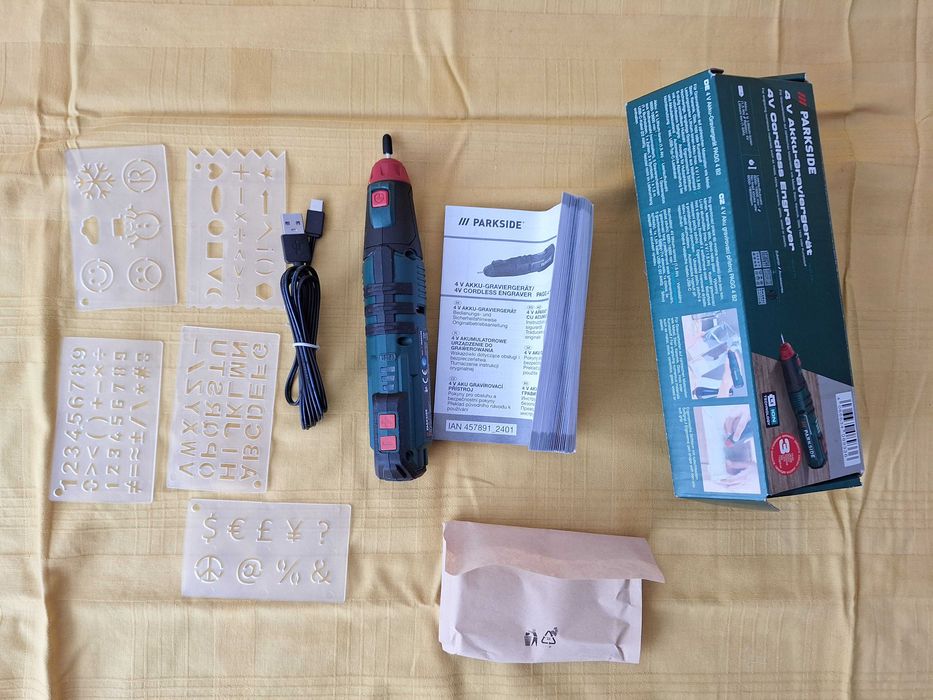 Aparat pentru gravura pe sticla, fier, lemn piatra cu acumulator