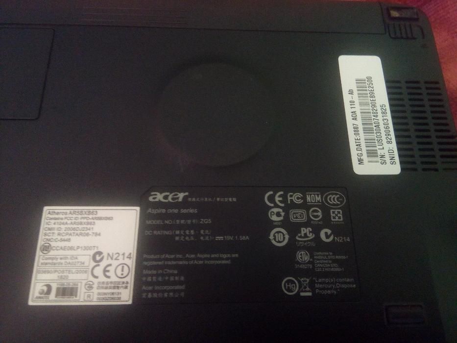 Laptop Acer ASPIRE ONE Intel Atom