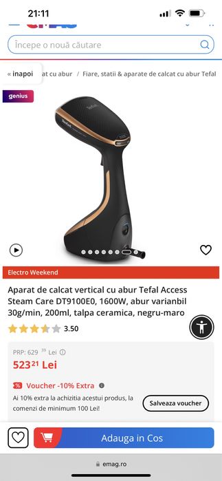 Fier de calcat vertical tefal