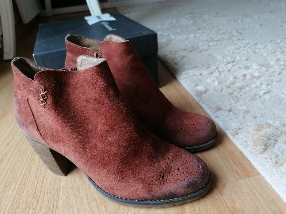 Botine 38 maro roscat piele naturala