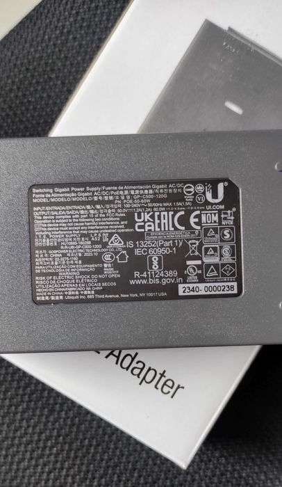 Ubiquiti POE-50-60W HiPoe 802.3bt гигабитов PoE инжектор 60W