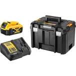 Комплект Dewalt Голям Куфар Кутия Tstak Батерия 5Ah Зарядно Устройство