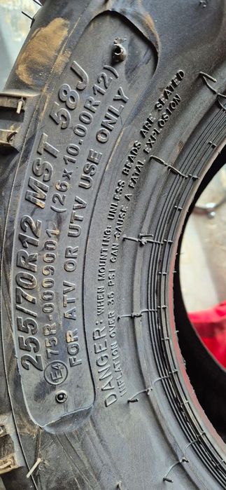 255 70 12 - 26 x 10.00 12