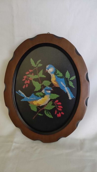 2 гоблена с птиченца -в дървена рамка и антирефлексно стъкло