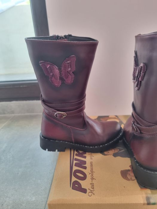 Боти за момиче 29 номер, естествена кожа