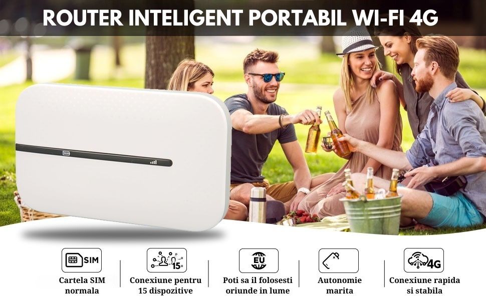 Router Wi-Fi 4G Portabil, 150Mbps, Rapid, Usor de Folosit