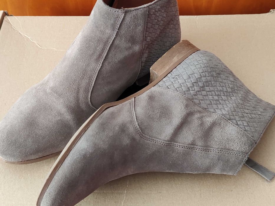 Ghete piele interior/exterior bej inchis