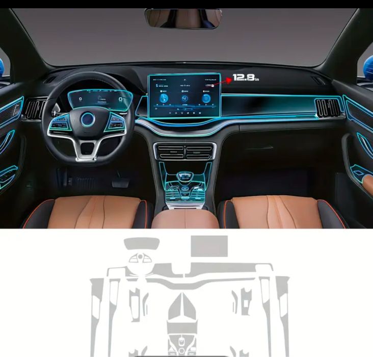 Защитная бронипленка от царапин TPU для салона автомобиля
