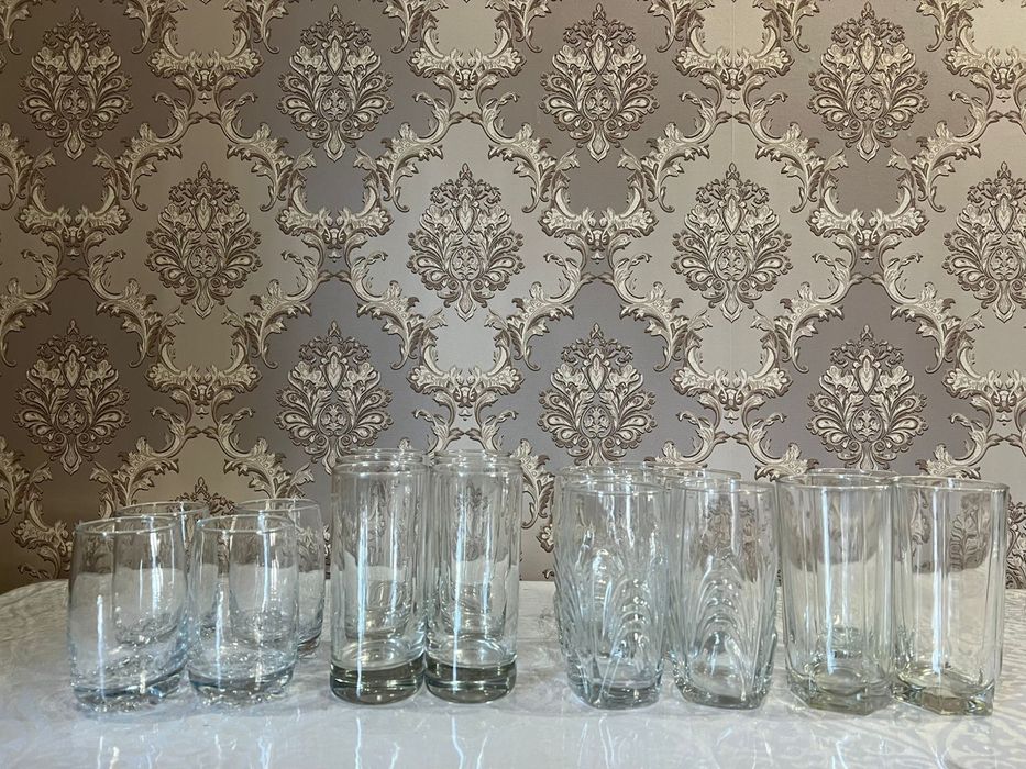 Большой Набор Стеклянных Стаканов (4 Типа)