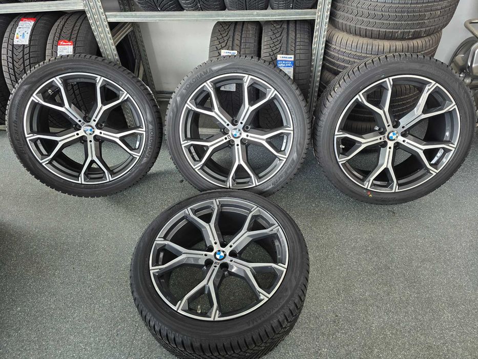 Set Jante BMW X5 X6 G05 G06 Anvelope Noi Iarna Yokohama 315 35 R21