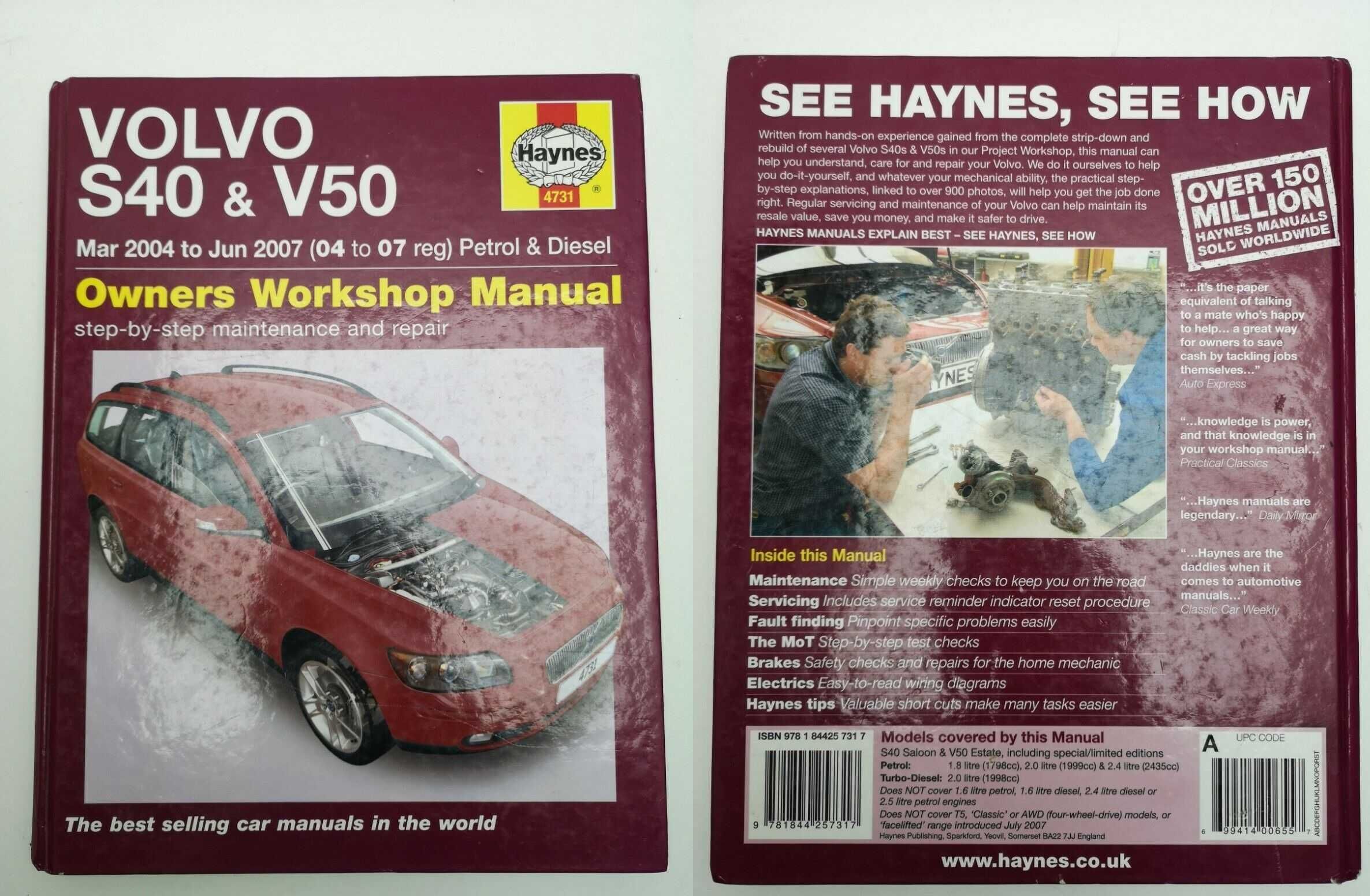 Manual auto Haynes Volvo 850 S40 C70 S70 V40 V50 V70 anii 1992-2007