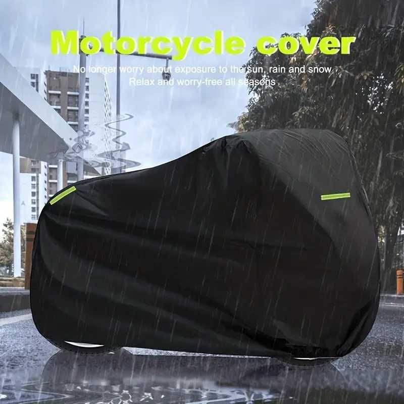 Prelata moto husa motocicleta neagra XXL puf interior 245x125x105cm