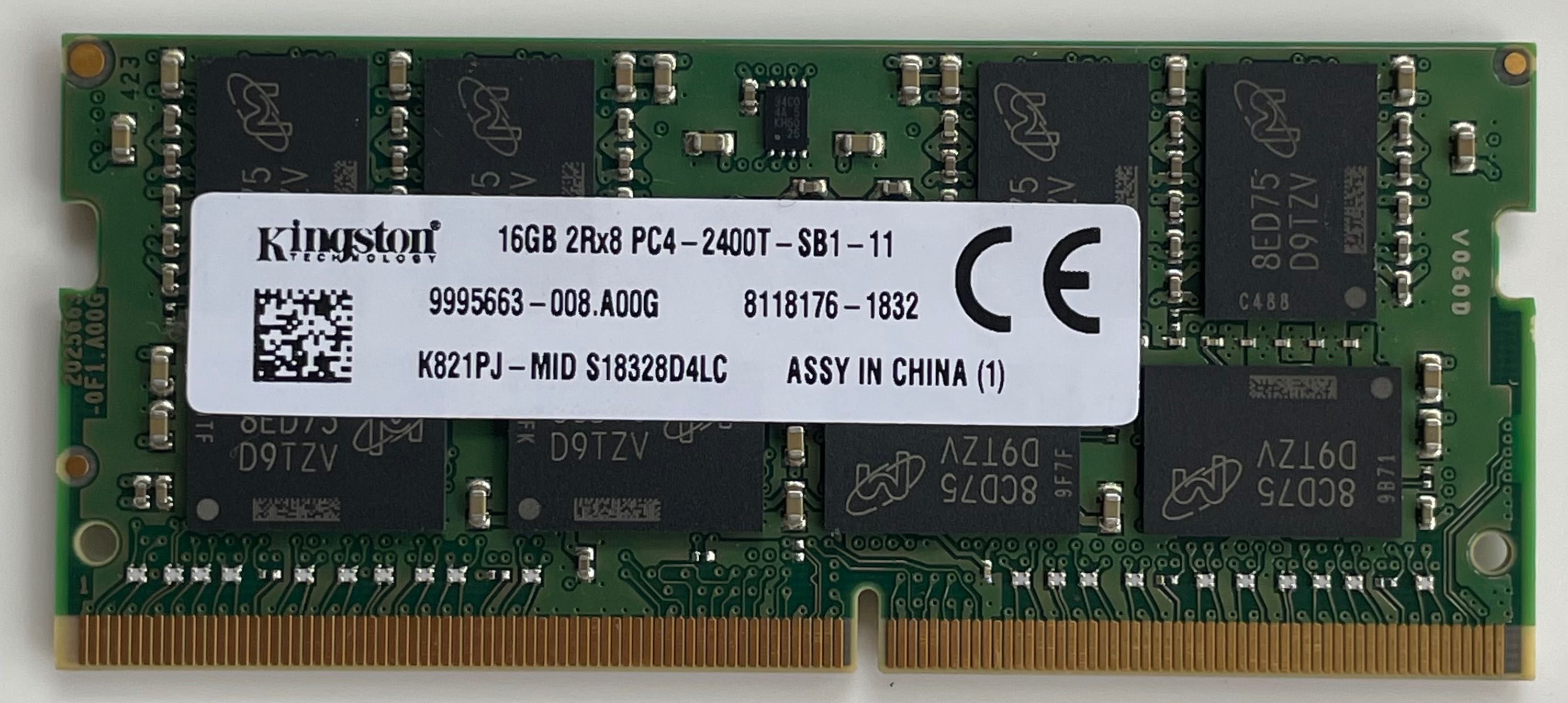 RAM Kingston 16GB 2Rx8 PC4-2400T DDR4 – Отлично състояние