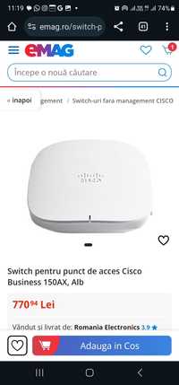 Switch pentru punct de acces Cisco Business 150AX, Alb (sigilat)