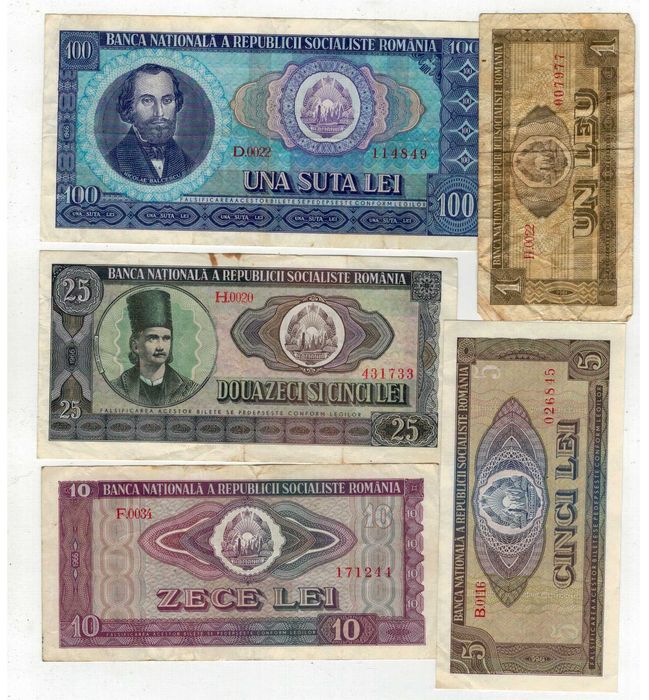 Lot 5 bancnote Romania 1966- 3 loturi