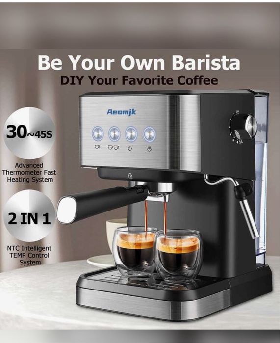 Aparat de cafea premium/Negru Inox