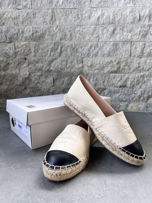 Vand espadrile EVA LONGORIA de piele, Marimea 36