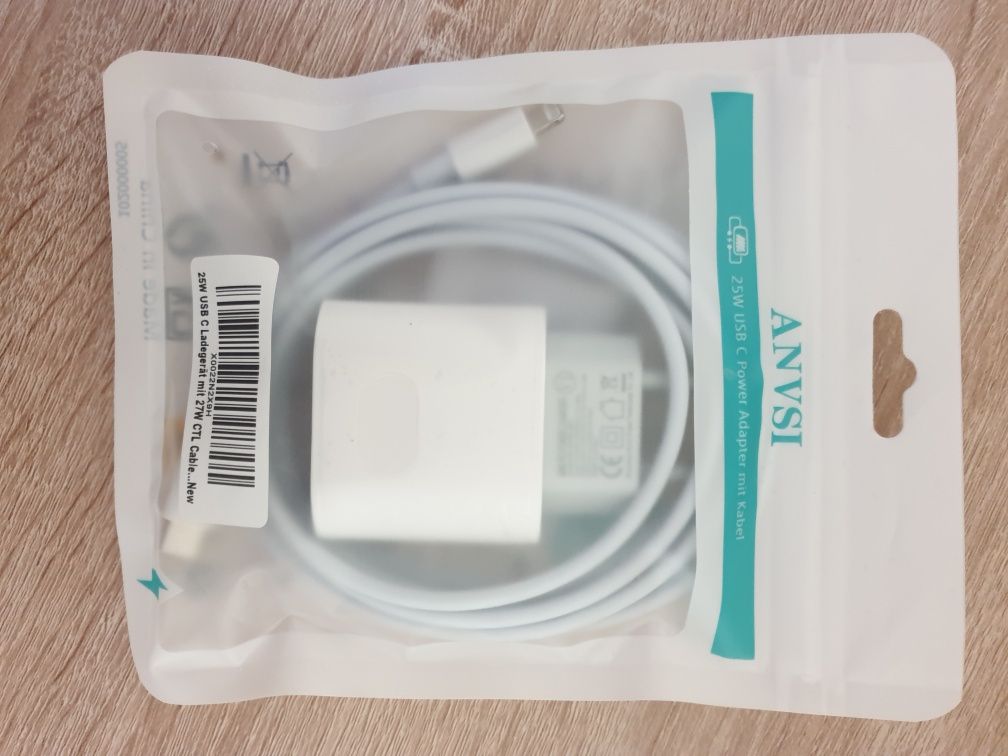 Încărcător rapid ANVSI 25W pentru iPhone – cablu 2m, nou, sigilat