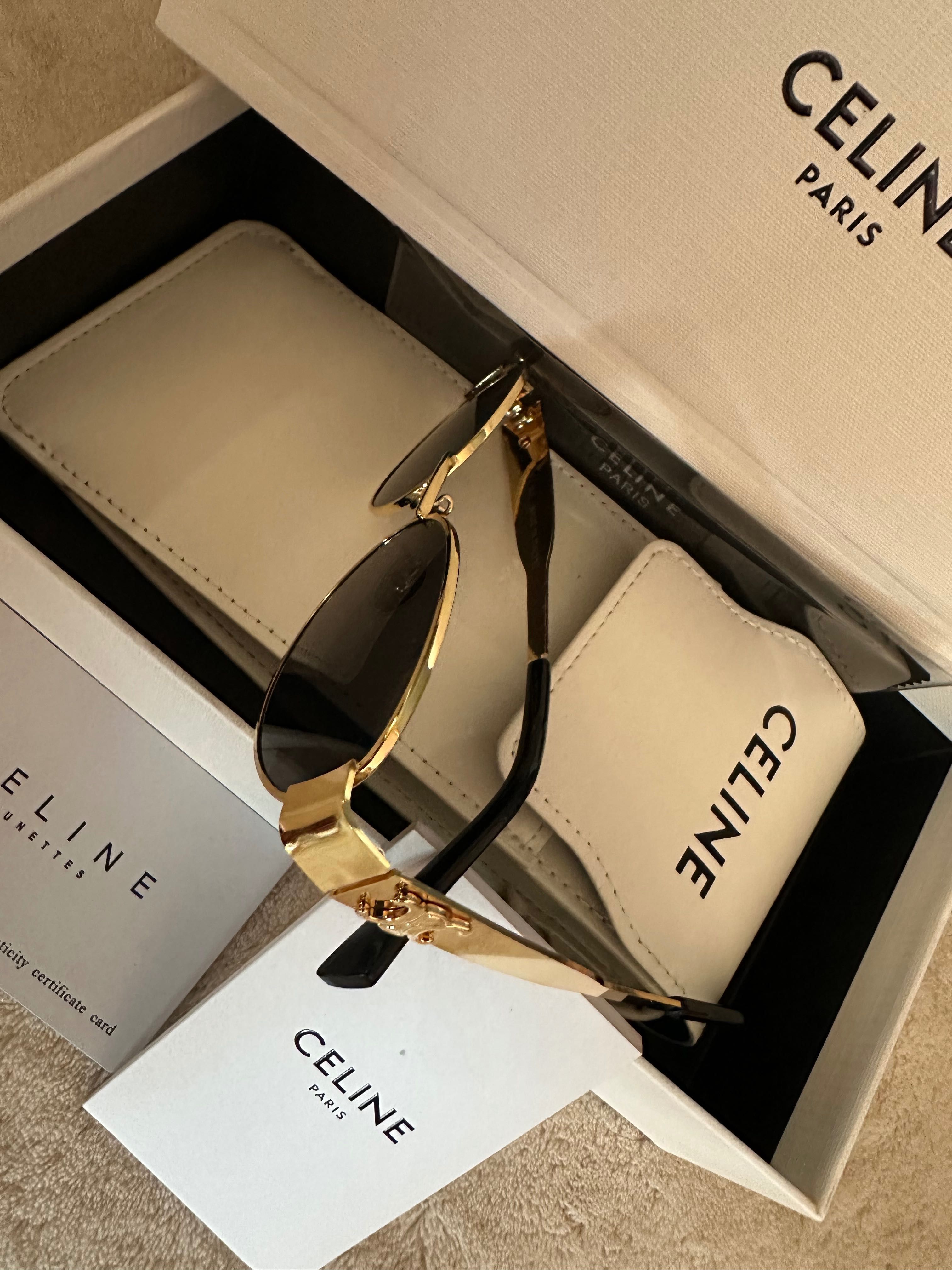 Очила със златни рамки Celine