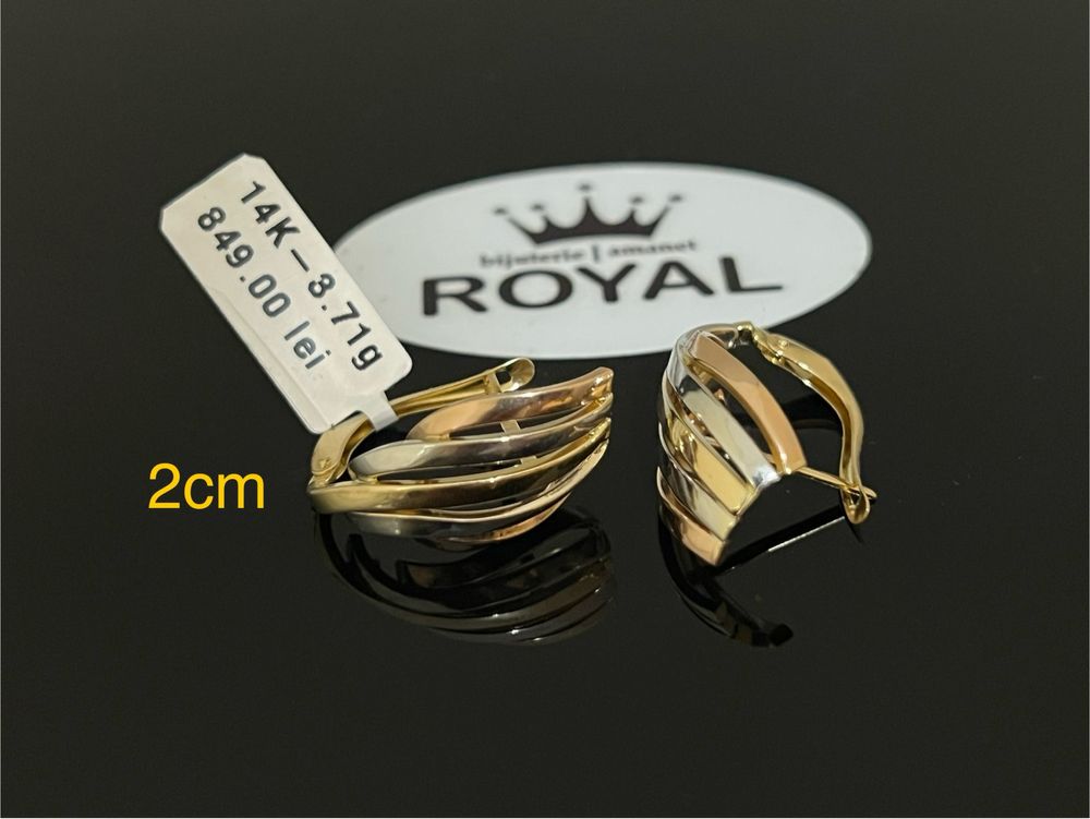 Bijuteria Royal CB : Cercei dama aur 14k 3,71gr 2cm