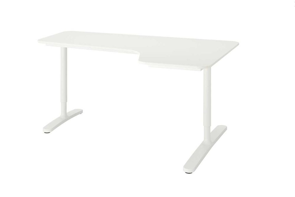Икеа/IKEA BEKANT бяло ъглово работно бюро дясно