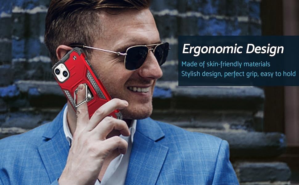 Промо! Удароустойчив кейс за iPhone 15, 14, 13 – Червен, DASFOND Armor