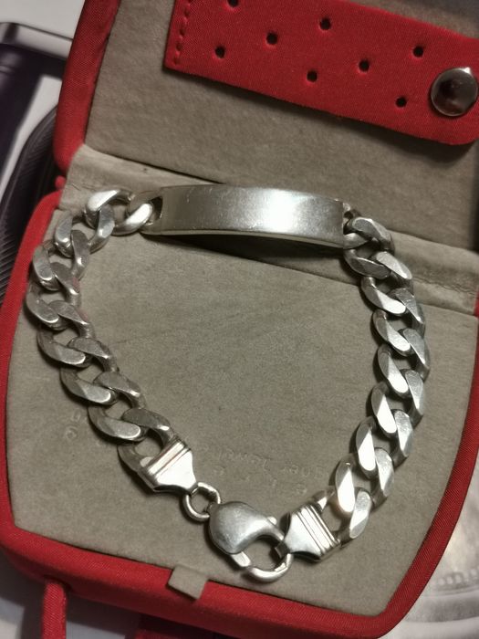 Bratara masiva din argint 925 cu placa de gravat