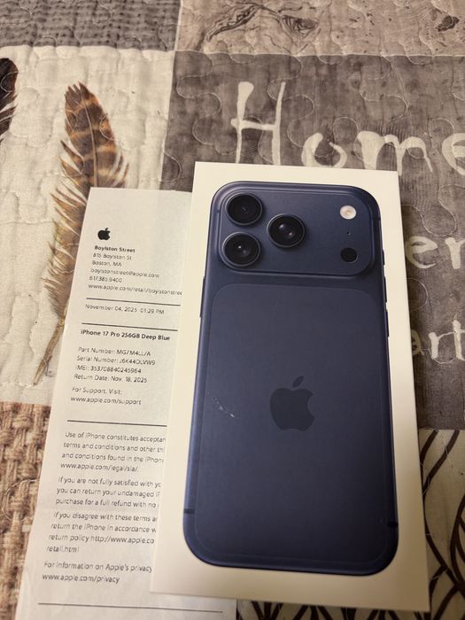 iPhone 17 pro, 256 GB, Deep blue, Sigilat