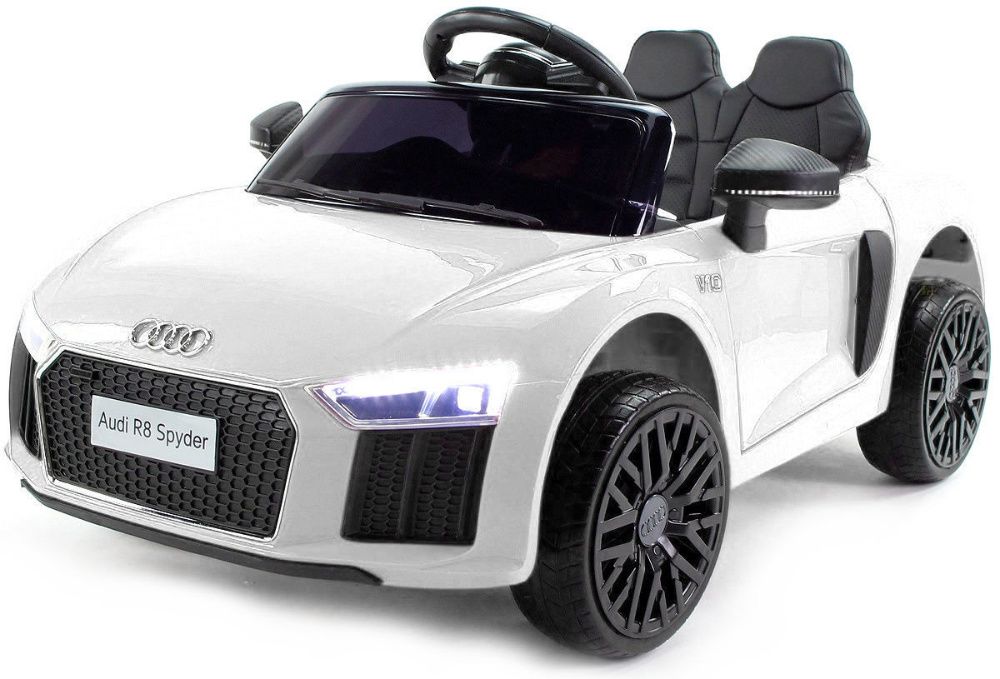 Акумулаторна кола Audi R8 Spyder 12V с меки гуми с Кожена седалка,MP3,