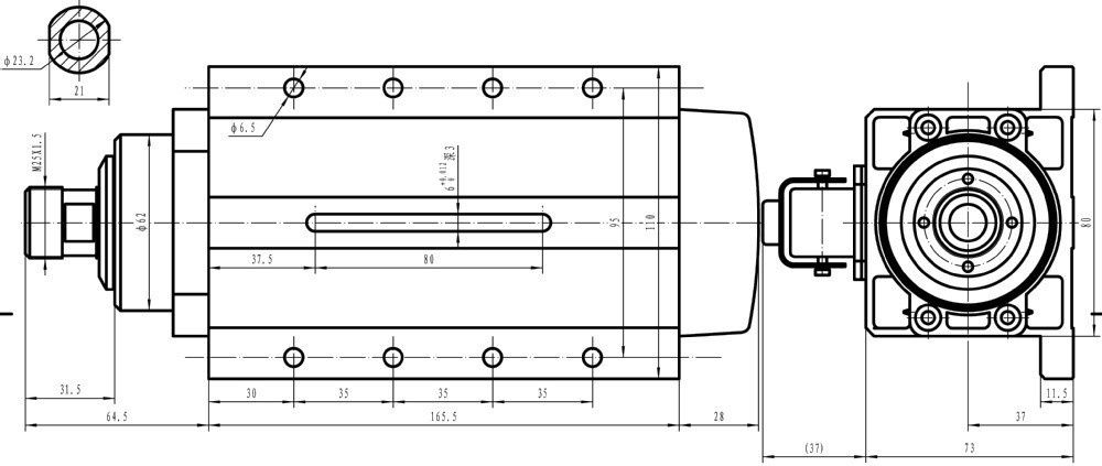 Motor Frezare, Putere 2.2 kW, 24000 RPM, Racire Aer, Rulmenti Ceramici