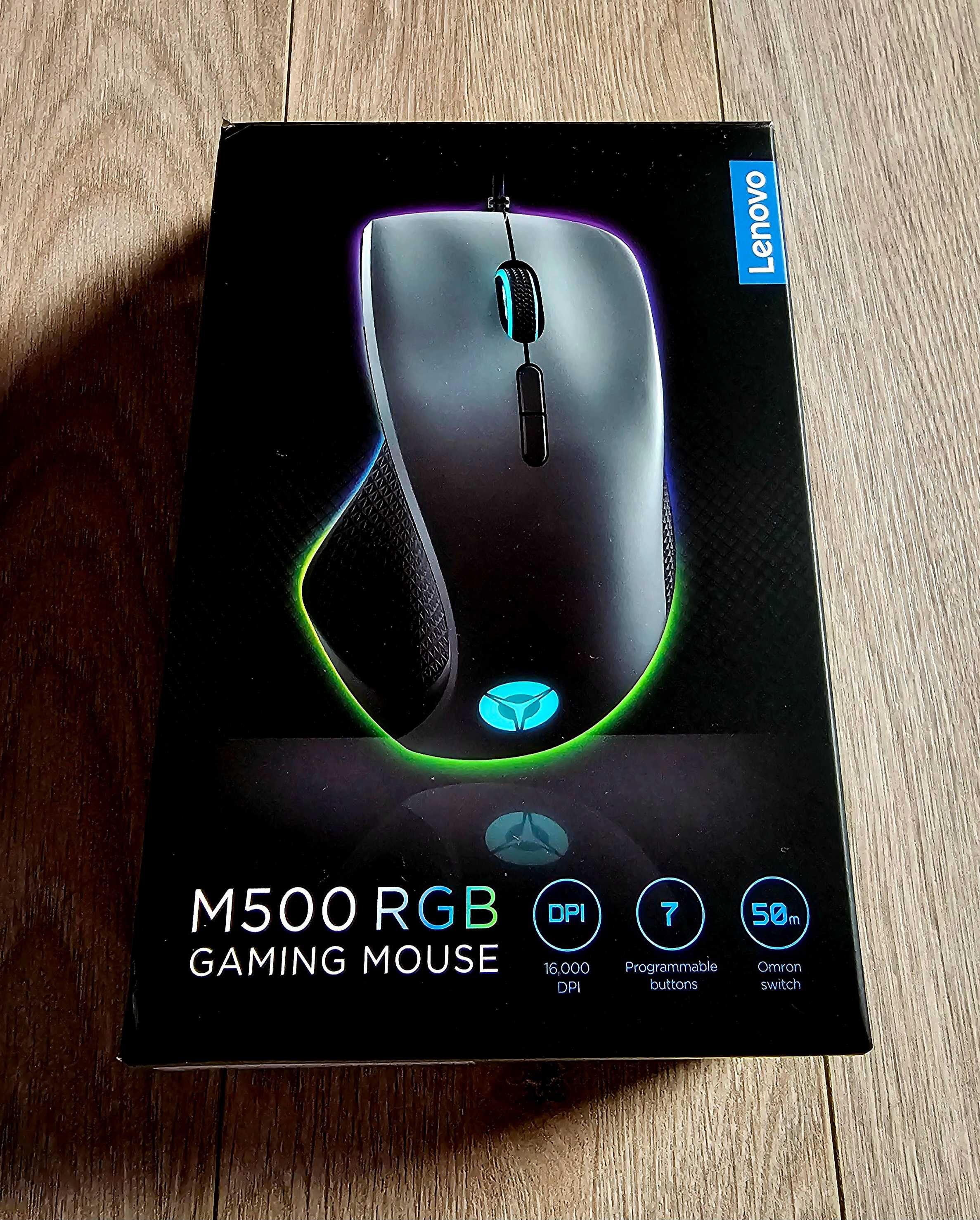 Професионална гейм мишка Lenovo M500 RGB 16000 DPI 7 бутона 1ms Omron
