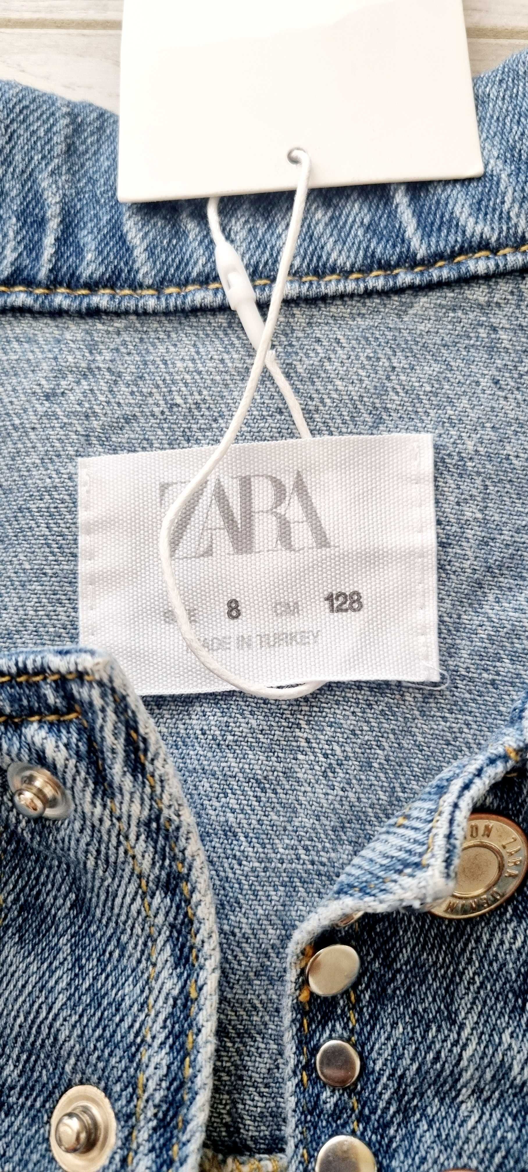 Ново детско кроп деним яке Zara, 8 г.