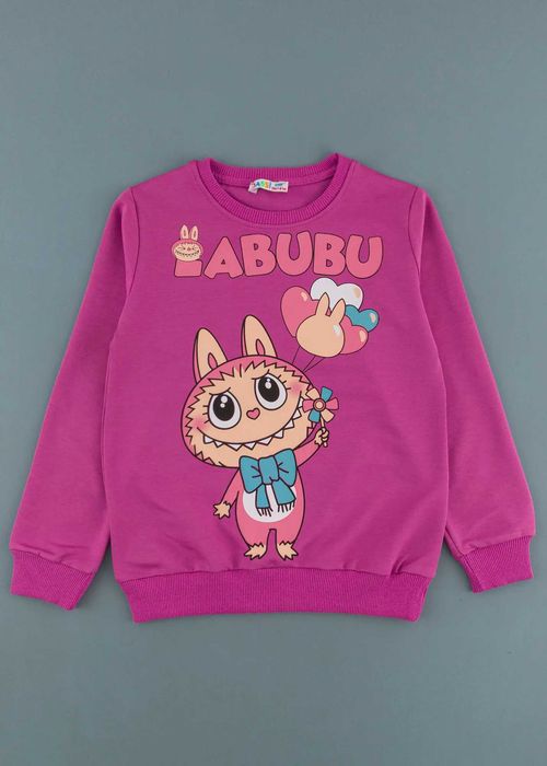 Детска памучна блуза "Лабубу", Синьо-зелен Цвят