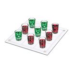 Joc de baut tip X si 0, include 9 pahare shot si suport sticla