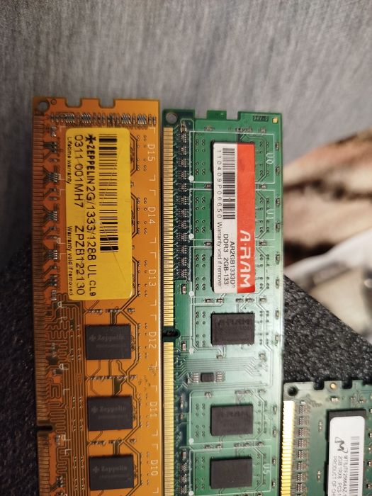 Ram 4 шт 2 gb ОЗУ DDR 3 и 2 по 512 DDR