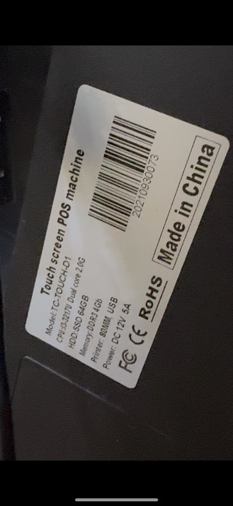 Touch screen POS machine