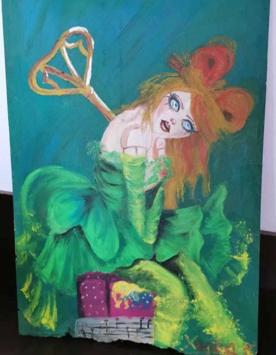 Pictura originala ulei pe lemn