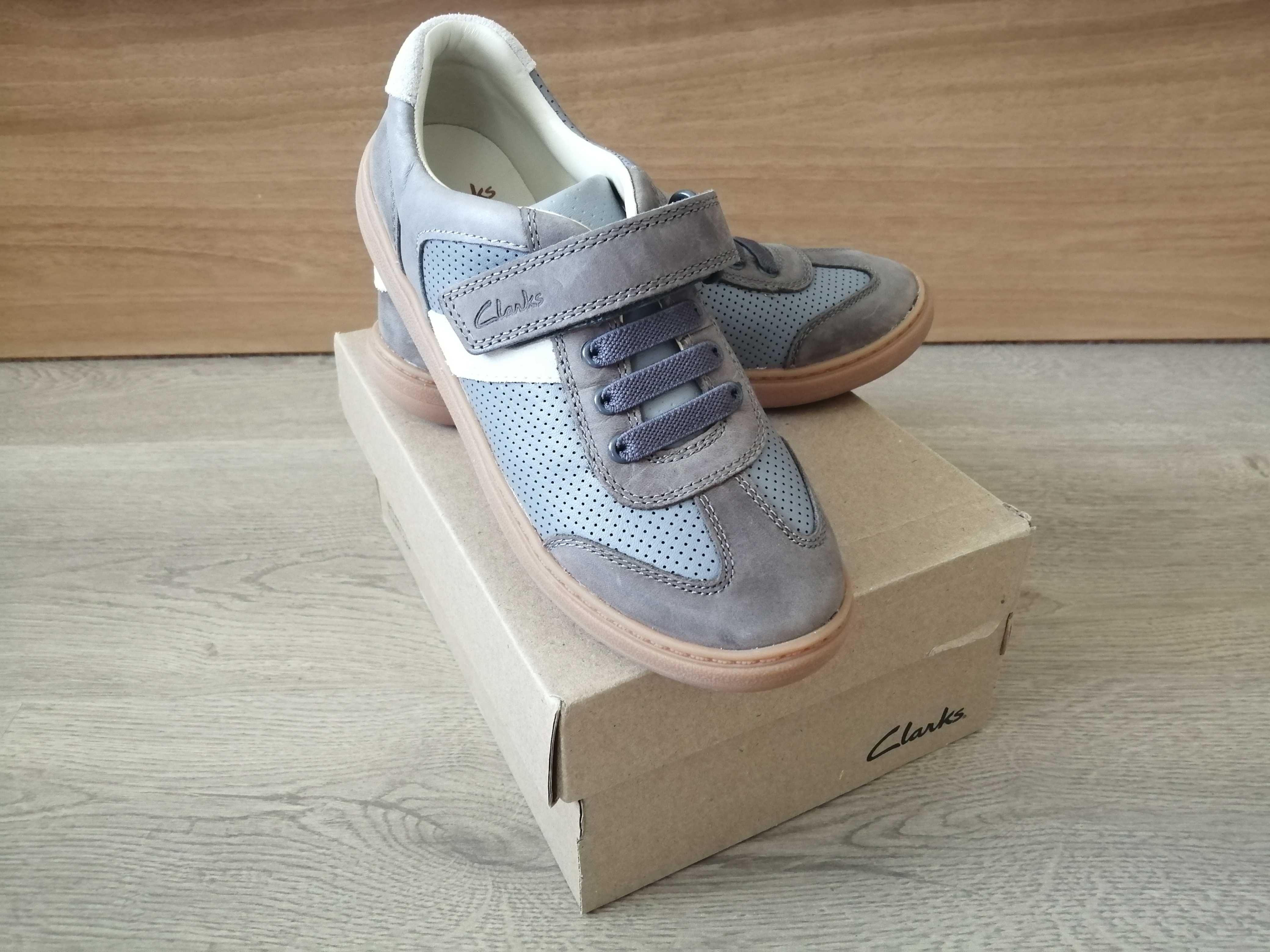 Чисто нови обувки за момче от естествена кожа, Clarks, 32 номер