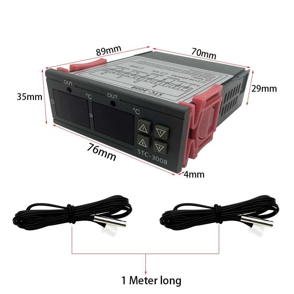 Termostat Controler digital temperatura 220V AC 10A doi senzori