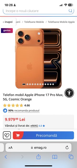 Iphone 17 Orange 1Tb