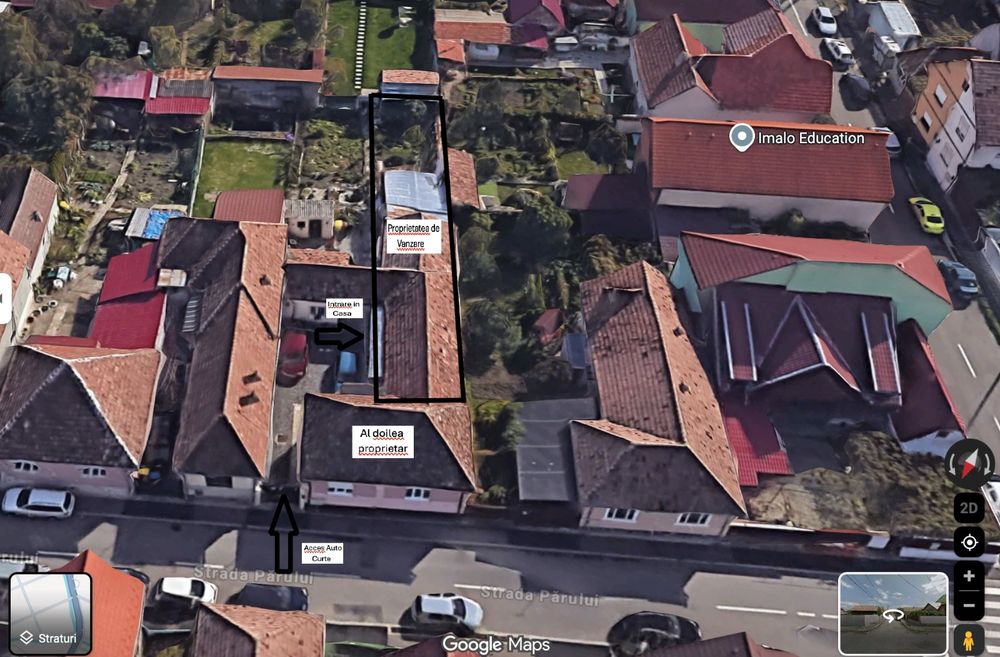 Casă cu 3 camere  curte comuna și curte proprie în Sibiu, strada Părul