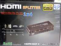 Сплитер HDMI 1× 4 / 4 k с адаптером 5 v