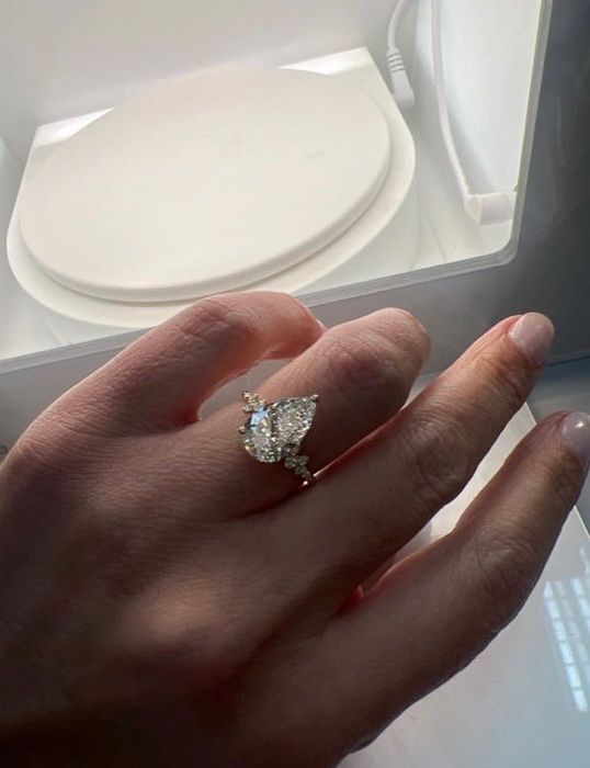 Годежен пръстен с диамант, 14к злато