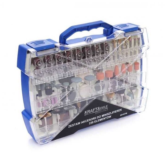 Set de accesorii pentru mini freze cu 239 piese KD10756 Kraftdele