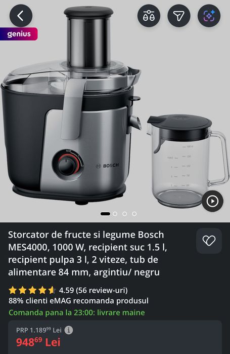 Storcator de fructe și legume Bosch