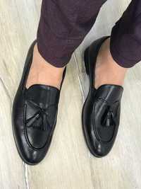 Pantofi loafer 43 tassel premium Walk London NOI piele naturala moale